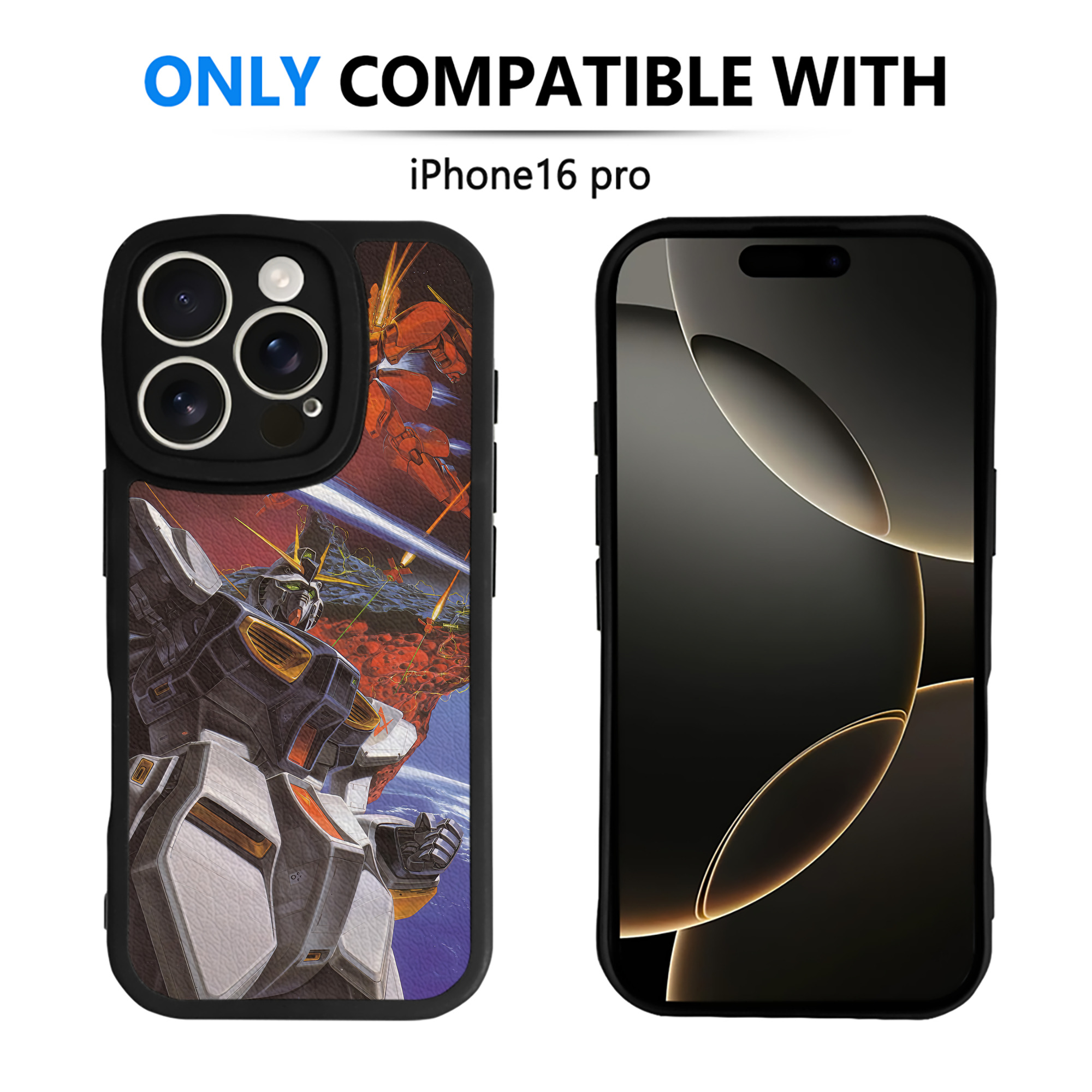 （画像用） 機動戦士ガンダム Mobile Suit Gundam 【iPhone 16シリーズ対応】シリコンスマホケース（レザー調） 材質：シリコン